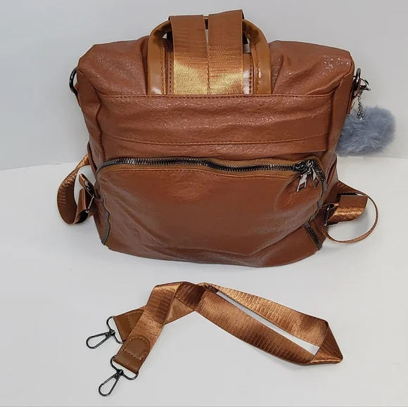 Women Backpack Purses PU Leather Waterproof Daypack Casual Shoulder satchel bag - Picture 5 of 12